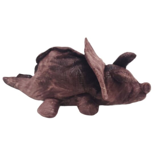 Russ Tyrone Triceratops‎ Dinosaur Bean Bag 14" Plush Brown Dino Stuffed Toy - Picture 4 of 8